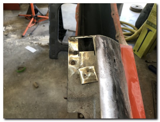Area cleaned sandblasted